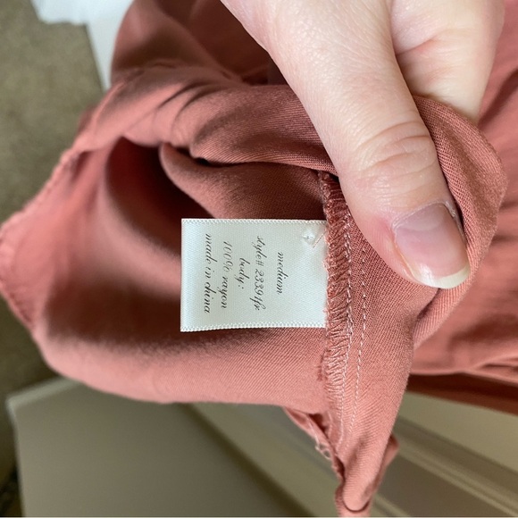 Francesca’s Blue Rain Pink Long-sleeve Drawstring Dress - Picture 4 of 6